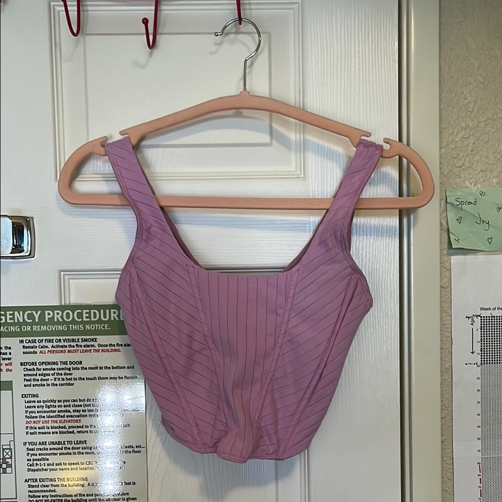 Pink Sleeveless Corset Top